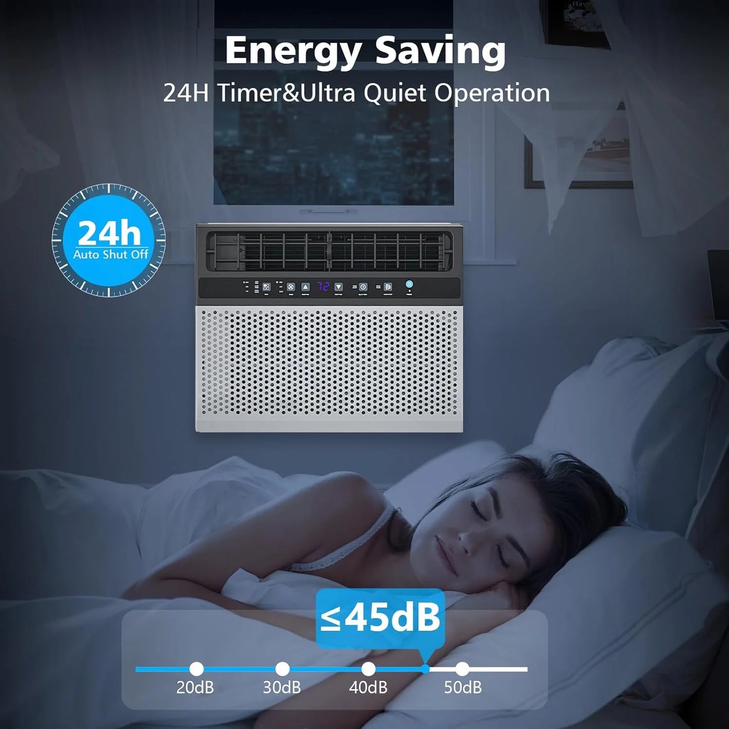 COWSAR U-Shaped Window Air Conditioner 8000-10000–12000 BTU, Quiet Smart AC with Remote & Timer, Cools 450–550 Sq.Ft.