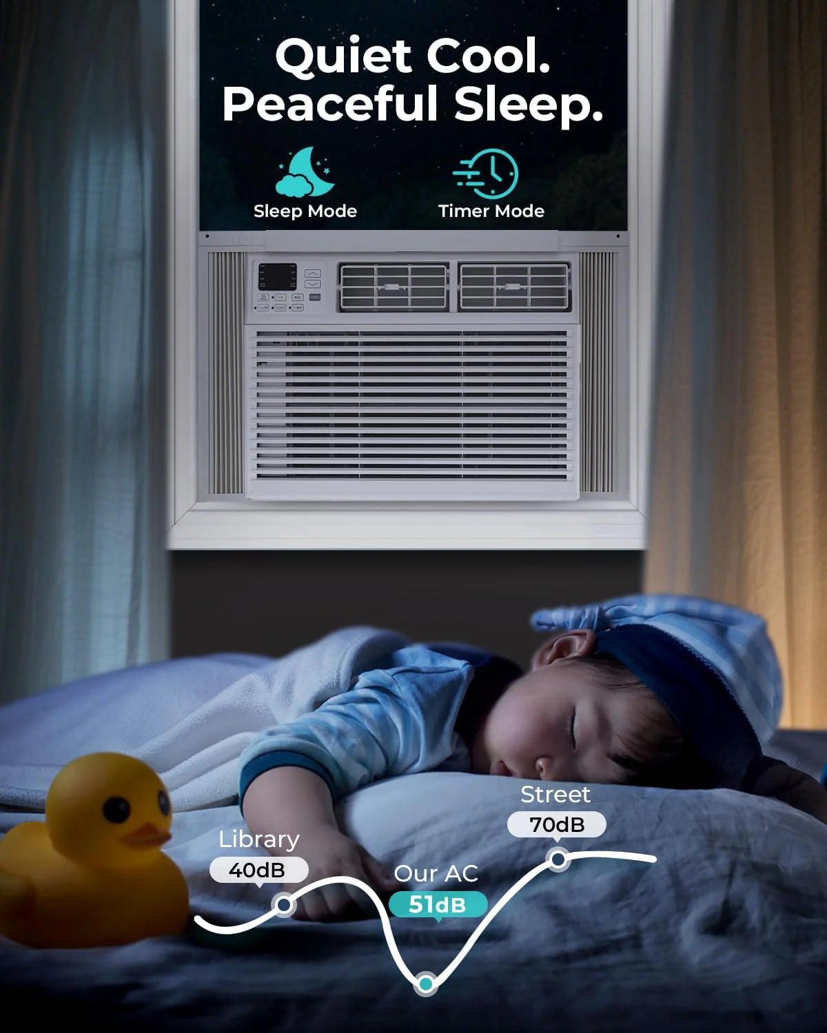 COWSAR U-Shaped Window Air Conditioner 8000-10000–12000 BTU, Quiet Smart AC with Remote & Timer, Cools 450–550 Sq.Ft.